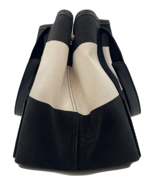BALENCIAGA（バレンシアガ）BALENCIAGA (バレンシアガ) キャンバストートバッグ ブラック×アイボリーの古着・服飾アイテム
