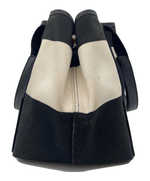 BALENCIAGA（バレンシアガ）BALENCIAGA (バレンシアガ) キャンバストートバッグ ブラック×アイボリーの古着・服飾アイテム
