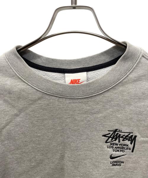 NIKE（ナイキ）NIKE (ナイキ) stussy (ステューシー) Fleece Crew Sweatshirt グレー サイズ:Ｍの古着・服飾アイテム