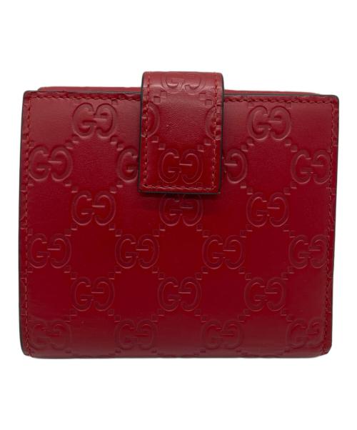 GUCCI（グッチ）GUCCI (グッチ) 2つ折り財布 レッドの古着・服飾アイテム