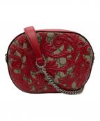 ）の古着「チェーンショルダーバッグ」｜レッド×ベージュ