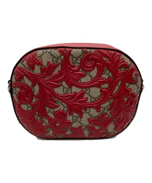 GUCCI（グッチ）GUCCI (グッチ) チェーンショルダーバッグ レッド×ベージュの古着・服飾アイテム