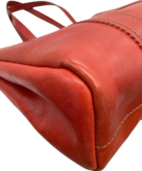 Herz（ヘルツ）Herz (ヘルツ) レザートートバッグ レッドの古着・服飾アイテム
