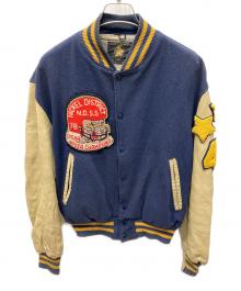 Golden Bear（ゴールデンベア）の古着「スタジャン」｜ネイビー×ベージュ
