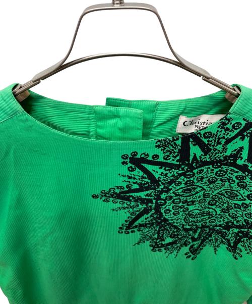 Christian Dior（クリスチャン ディオール）Christian Dior (クリスチャン ディオール) 長袖ワンピース グリーン サイズ:9号の古着・服飾アイテム