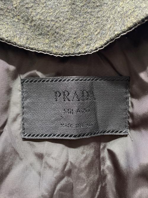 PRADA（プラダ）PRADA (プラダ) ウールコート グリーン サイズ:Lの古着・服飾アイテム
