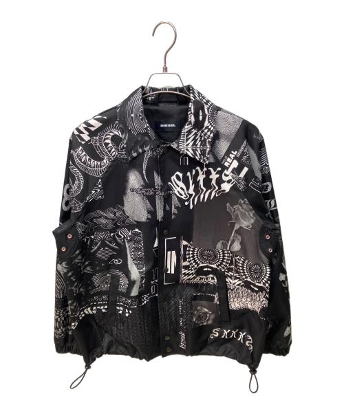 DIESEL（ディーゼル）DIESEL (ディーゼル) J-AKIPRINTグラフィックジャケット ブラック サイズ:Sの古着・服飾アイテム