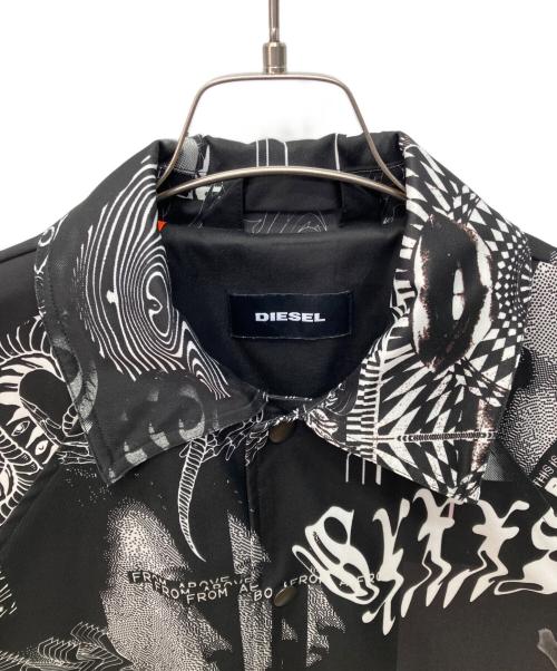 DIESEL（ディーゼル）DIESEL (ディーゼル) J-AKIPRINTグラフィックジャケット ブラック サイズ:Sの古着・服飾アイテム