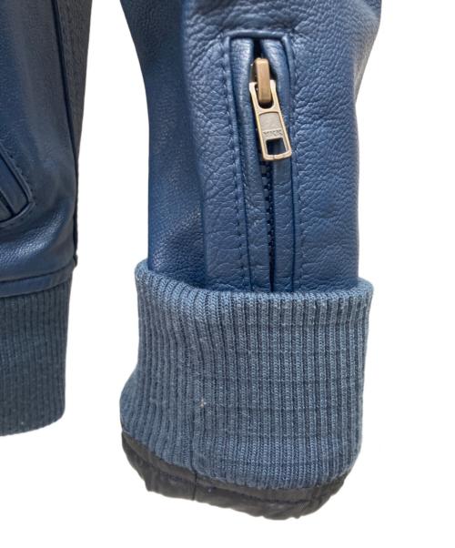 AVIREX（アヴィレックス）AVIREX (アヴィレックス) レザーパーカー ブルー サイズ:Lの古着・服飾アイテム