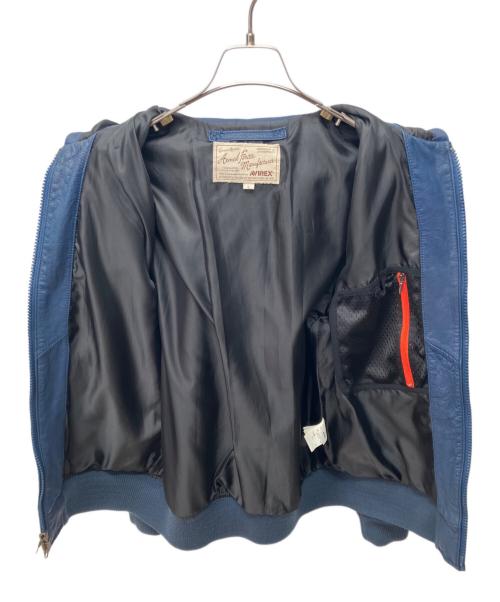 AVIREX（アヴィレックス）AVIREX (アヴィレックス) レザーパーカー ブルー サイズ:Lの古着・服飾アイテム