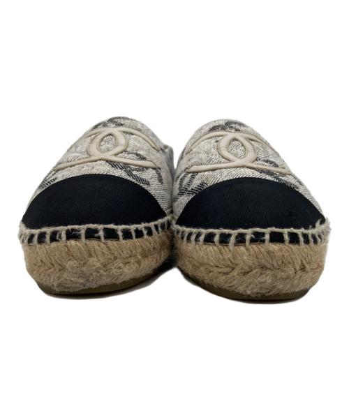 CHANEL（シャネル）CHANEL (シャネル) エスパドリーユ ブルー×ブラウン サイズ:37の古着・服飾アイテム