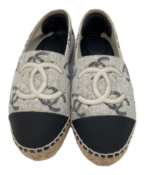CHANEL（シャネル）CHANEL (シャネル) エスパドリーユ ブルー×ブラウン サイズ:37の古着・服飾アイテム
