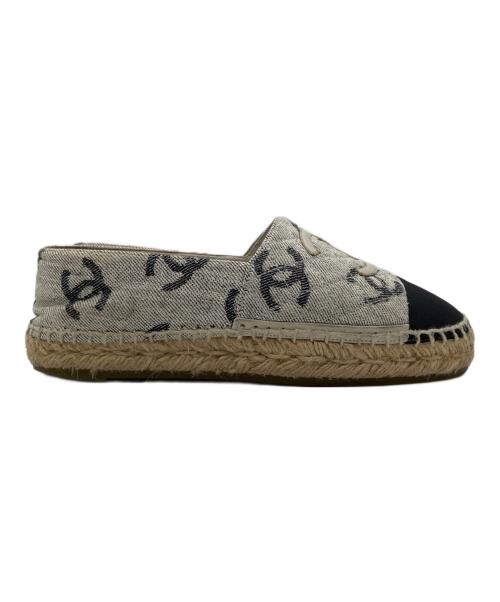 CHANEL（シャネル）CHANEL (シャネル) エスパドリーユ ブルー×ブラウン サイズ:37の古着・服飾アイテム