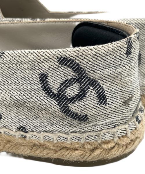 CHANEL（シャネル）CHANEL (シャネル) エスパドリーユ ブルー×ブラウン サイズ:37の古着・服飾アイテム