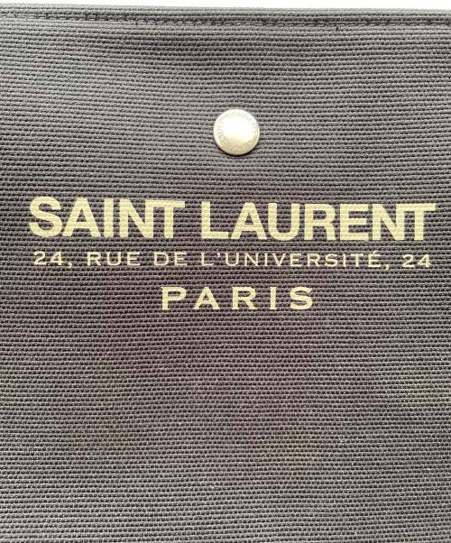 Saint Laurent Paris（サンローランパリ）Saint Laurent Paris (サンローランパリ) キャンバストートバッグ ブラック×カーキの古着・服飾アイテム