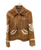 RALPH LAURENラルフローレン）の古着「フリンジレザージャケット」｜ブラウン
