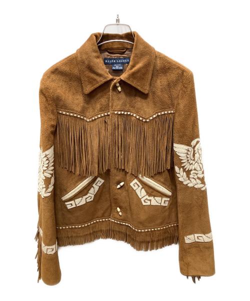 RALPH LAUREN（ラルフローレン）RALPH LAUREN (ラルフローレン) フリンジレザージャケット ブラウン サイズ:Mの古着・服飾アイテム
