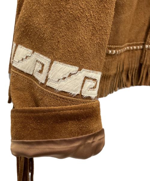 RALPH LAUREN（ラルフローレン）RALPH LAUREN (ラルフローレン) フリンジレザージャケット ブラウン サイズ:Mの古着・服飾アイテム