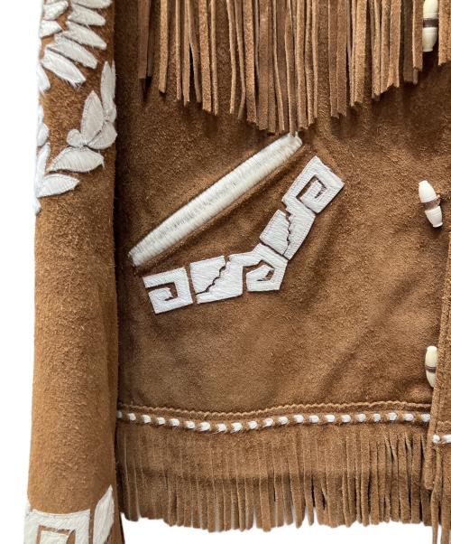 RALPH LAUREN（ラルフローレン）RALPH LAUREN (ラルフローレン) フリンジレザージャケット ブラウン サイズ:Mの古着・服飾アイテム