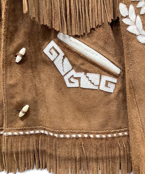 RALPH LAUREN（ラルフローレン）RALPH LAUREN (ラルフローレン) フリンジレザージャケット ブラウン サイズ:Mの古着・服飾アイテム