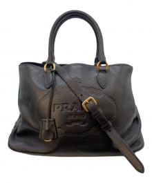 PRADA（プラダ）の古着「レザートートバッグ」｜ブラック