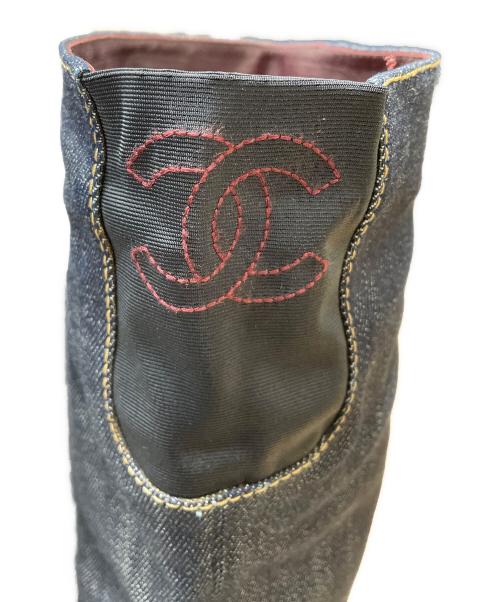 CHANEL（シャネル）CHANEL (シャネル) デニムロングブーツ インディゴ サイズ:35 1/2の古着・服飾アイテム