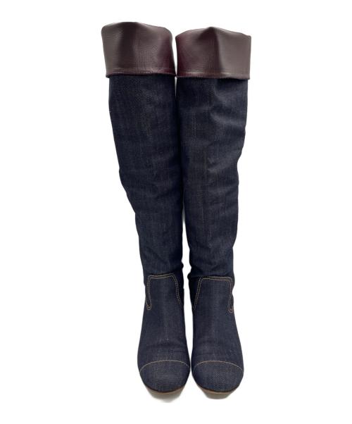 CHANEL（シャネル）CHANEL (シャネル) デニムロングブーツ インディゴ サイズ:35 1/2の古着・服飾アイテム