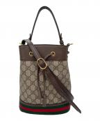 GUCCIグッチ）の古着「オフィディア スモール バケットバッグ」｜ブラウン×ベージュ