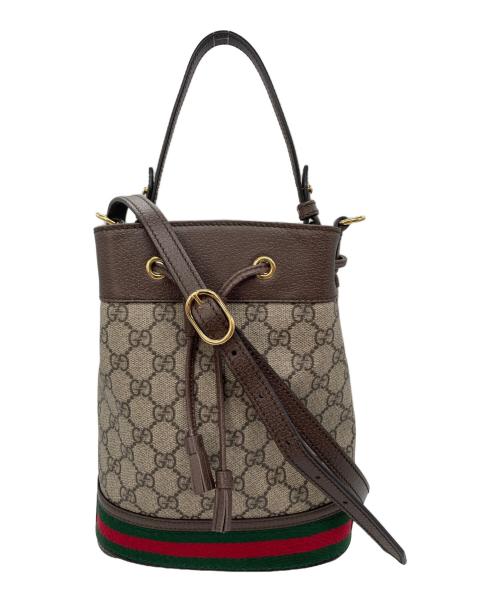 GUCCI（グッチ）GUCCI (グッチ) オフィディア スモール バケットバッグ ブラウン×ベージュの古着・服飾アイテム