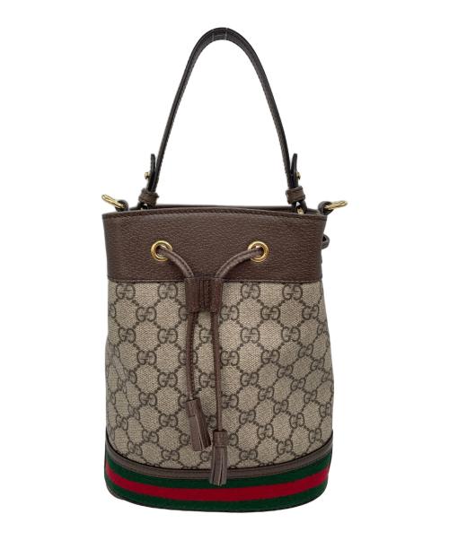 GUCCI（グッチ）GUCCI (グッチ) オフィディア スモール バケットバッグ ブラウン×ベージュの古着・服飾アイテム
