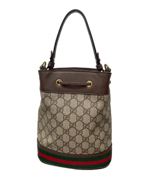 GUCCI（グッチ）GUCCI (グッチ) オフィディア スモール バケットバッグ ブラウン×ベージュの古着・服飾アイテム