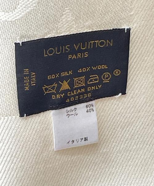 LOUIS VUITTON（ルイ ヴィトン）LOUIS VUITTON (ルイ ヴィトン) シルク混ストール ホワイトの古着・服飾アイテム