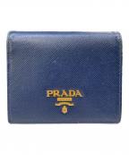 PRADAプラダ）の古着「サフィアーノラザー財布」｜ネイビー