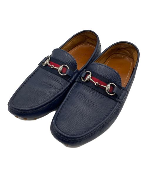 GUCCI（グッチ）GUCCI (グッチ) ドライビングシューズ ネイビー サイズ:8の古着・服飾アイテム
