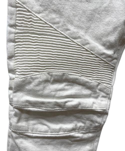 BALMAIN（バルマン）BALMAIN (バルマン) バイカーパンツ ホワイト サイズ:71cm（W28）の古着・服飾アイテム