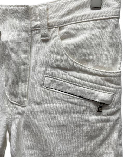 BALMAIN（バルマン）BALMAIN (バルマン) バイカーパンツ ホワイト サイズ:71cm（W28）の古着・服飾アイテム