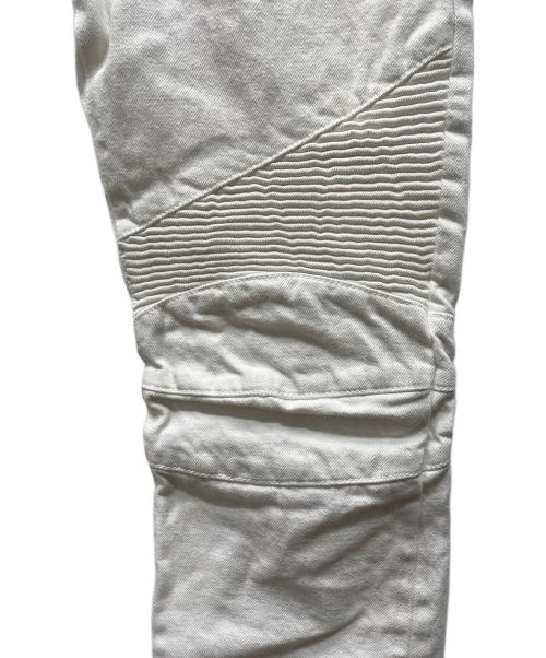 BALMAIN（バルマン）BALMAIN (バルマン) バイカーパンツ ホワイト サイズ:71cm（W28）の古着・服飾アイテム