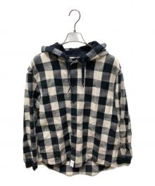 DESCENDANT（ディセンダント）の古着「フードシャツジャケット」｜ホワイト×ブラック