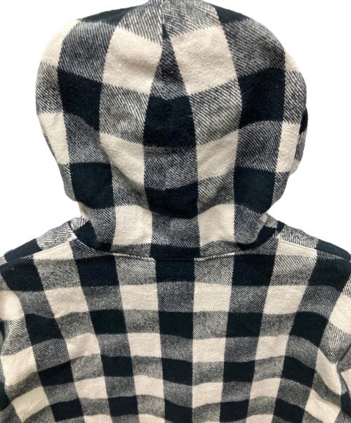 DESCENDANT（ディセンダント）DESCENDANT (ディセンダント) フードシャツジャケット ホワイト×ブラック サイズ:Lの古着・服飾アイテム