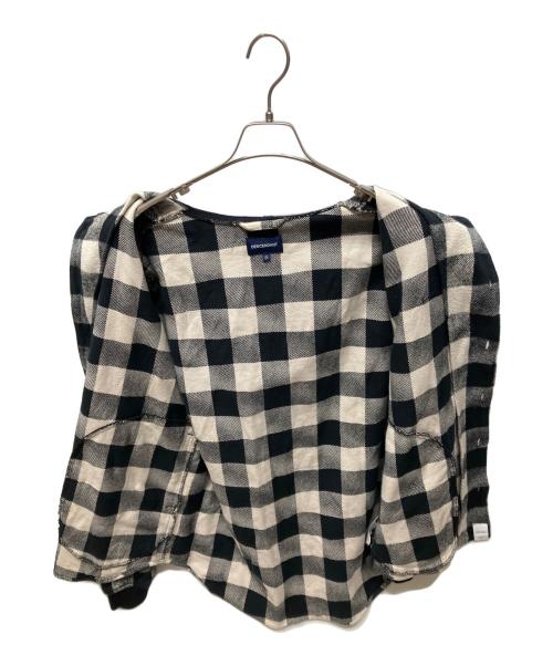 DESCENDANT（ディセンダント）DESCENDANT (ディセンダント) フードシャツジャケット ホワイト×ブラック サイズ:Lの古着・服飾アイテム