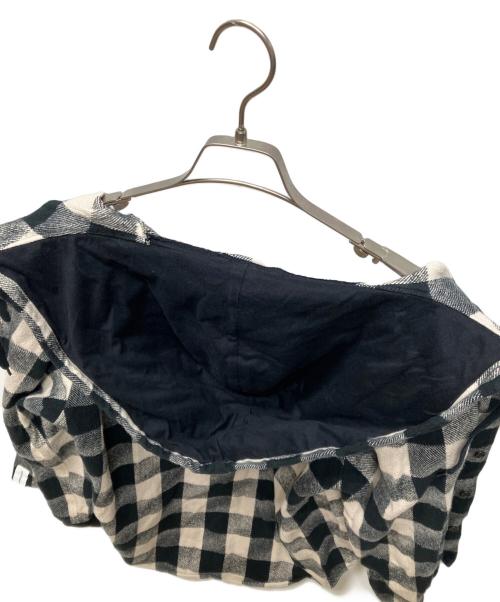 DESCENDANT（ディセンダント）DESCENDANT (ディセンダント) フードシャツジャケット ホワイト×ブラック サイズ:Lの古着・服飾アイテム