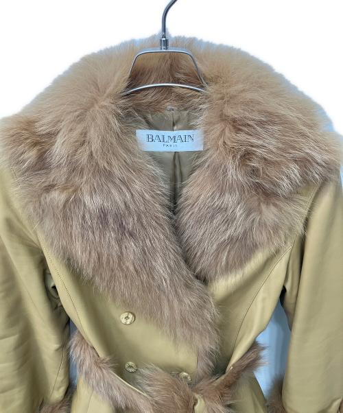 BALMAIN（バルマン）BALMAIN (バルマン) レザージャケット ベージュ サイズ:9号の古着・服飾アイテム