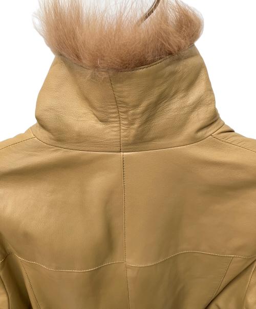 BALMAIN（バルマン）BALMAIN (バルマン) レザージャケット ベージュ サイズ:9号の古着・服飾アイテム