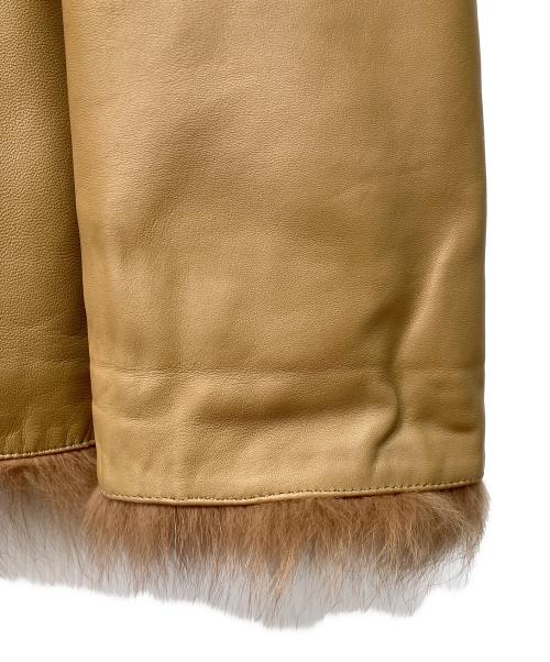 BALMAIN（バルマン）BALMAIN (バルマン) レザージャケット ベージュ サイズ:9号の古着・服飾アイテム