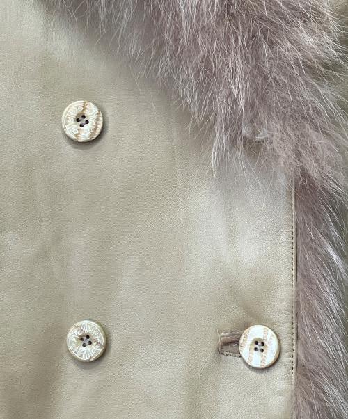 BALMAIN（バルマン）BALMAIN (バルマン) レザージャケット ベージュ サイズ:9号の古着・服飾アイテム