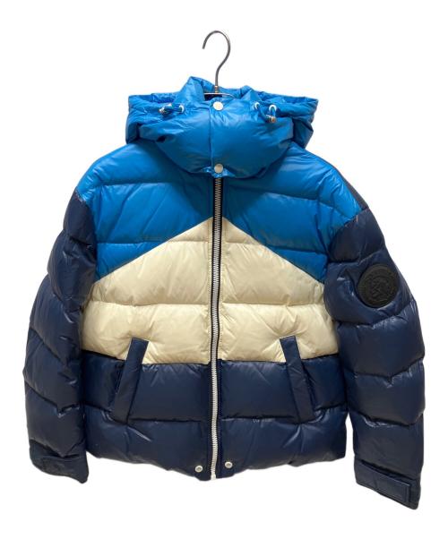 DIESEL（ディーゼル）DIESEL (ディーゼル) ダウンジャケット ホワイト×ブルー サイズ:Mの古着・服飾アイテム