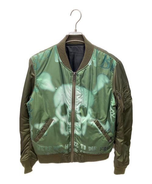 AVIREX（アヴィレックス）AVIREX (アヴィレックス) スカル リバーシブル MA-1 カーキ サイズ:Lの古着・服飾アイテム