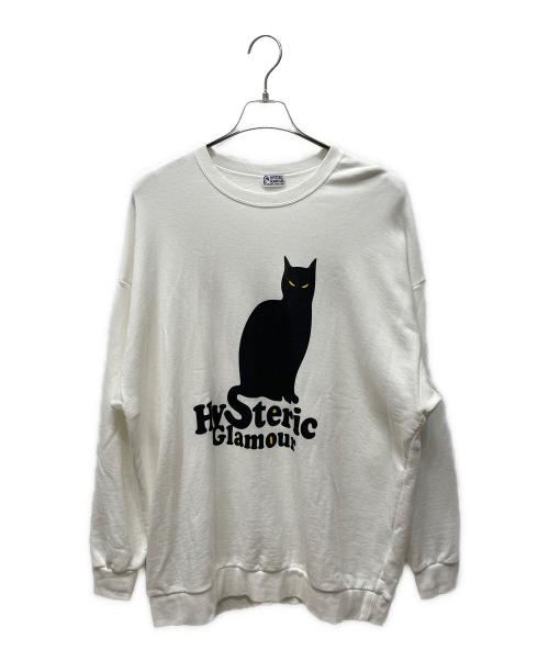 Hysteric Glamour（ヒステリックグラマー）Hysteric Glamour (ヒステリックグラマー) CATオーバーサイズスウェット ホワイト サイズ:FREEの古着・服飾アイテム