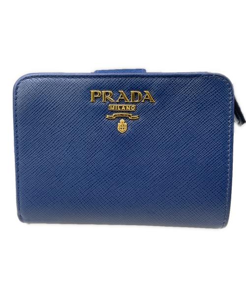 PRADA（プラダ）PRADA (プラダ) 2つ折り財布 ネイビーの古着・服飾アイテム