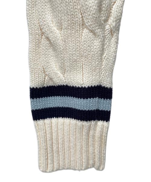 POLO RALPH LAUREN（ポロ・ラルフローレン）POLO RALPH LAUREN (ポロ・ラルフローレン) Vネックケーブルニット アイボリー サイズ:S 未使用品の古着・服飾アイテム